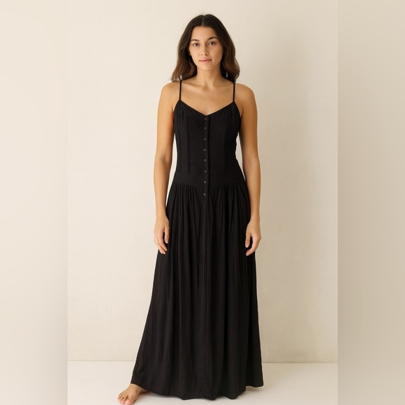 New Silk Maxi Dress • Made in Italy • New Slip Vintage Silhouette 2/M - Picture 1 of 14